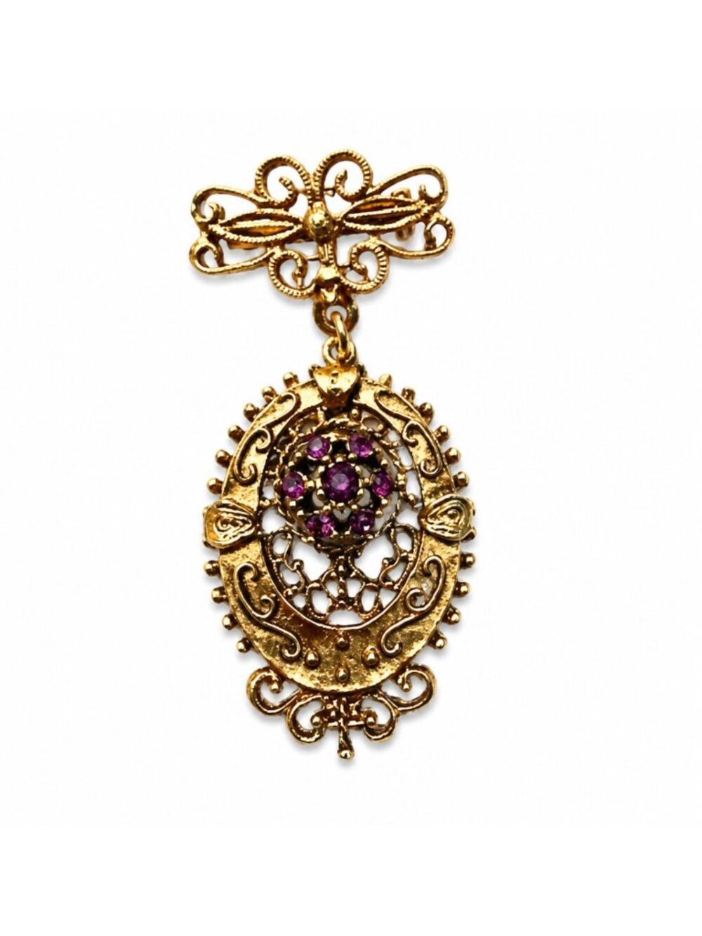 Vintage Ornate Filigree Victorian Inspired Brooch